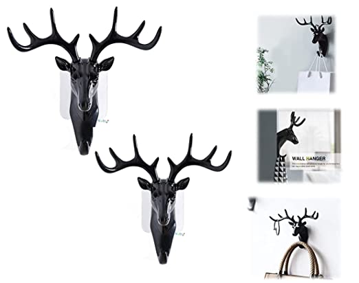 Self Adhesive Deer Head Hanging Hook For Key, Hanger Bag