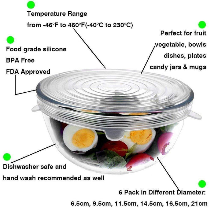 Microwave Safe Silicone Leak-Proof Stretch Lids