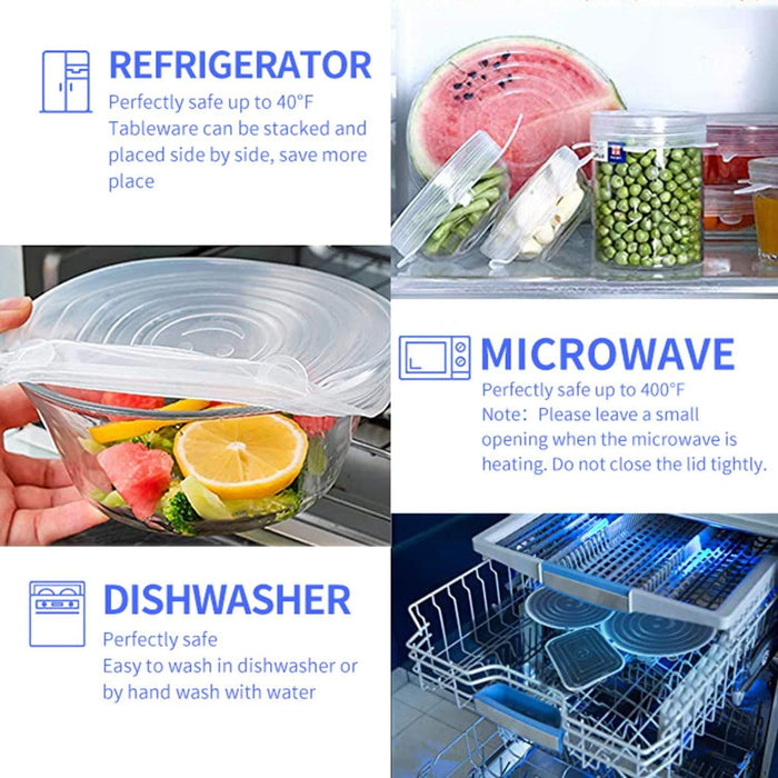 Microwave Safe Silicone Leak-Proof Stretch Lids